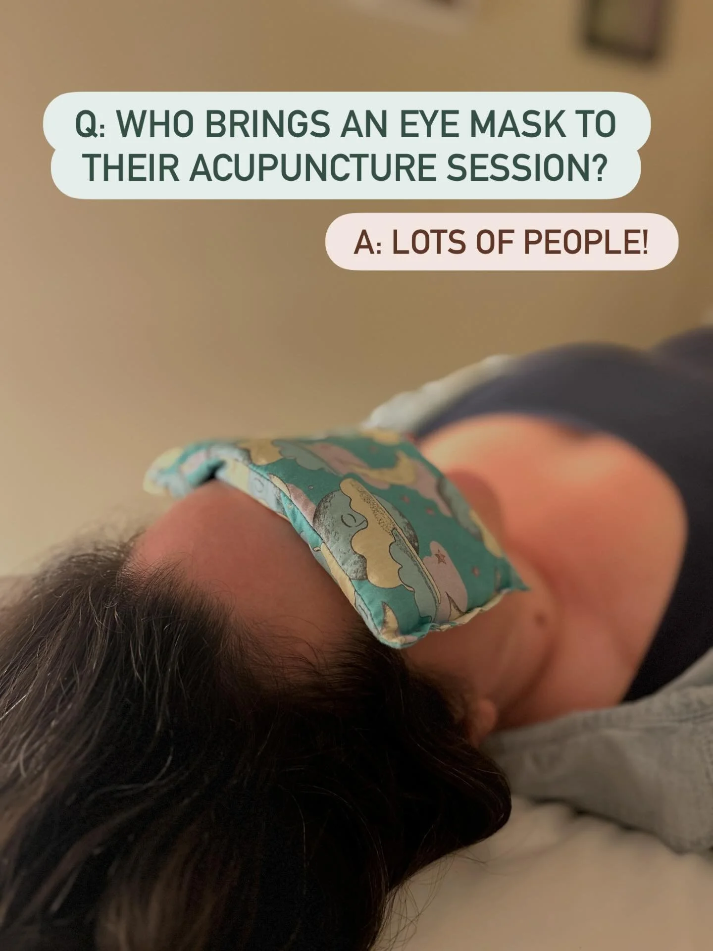 Have you ever brought an eye mask to your acupuncture session? For many people, it helps them to sink in just a little more and really get the deep rest that we all need.

If you don&rsquo;t own one, we have locally-made eye masks from @anneriggsdesi