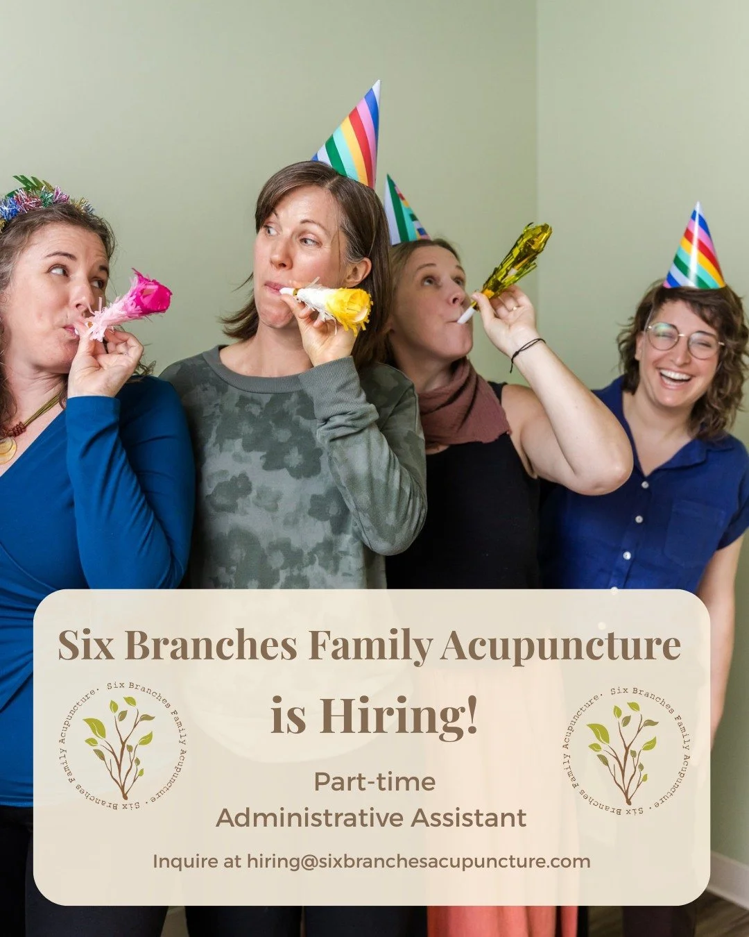 Six Branches Family Acupuncture is looking for someone with excellent communication and time management skills to join our administrative team as a part-time administrative assistant!
Our administrative staff is critical to the success of the practi