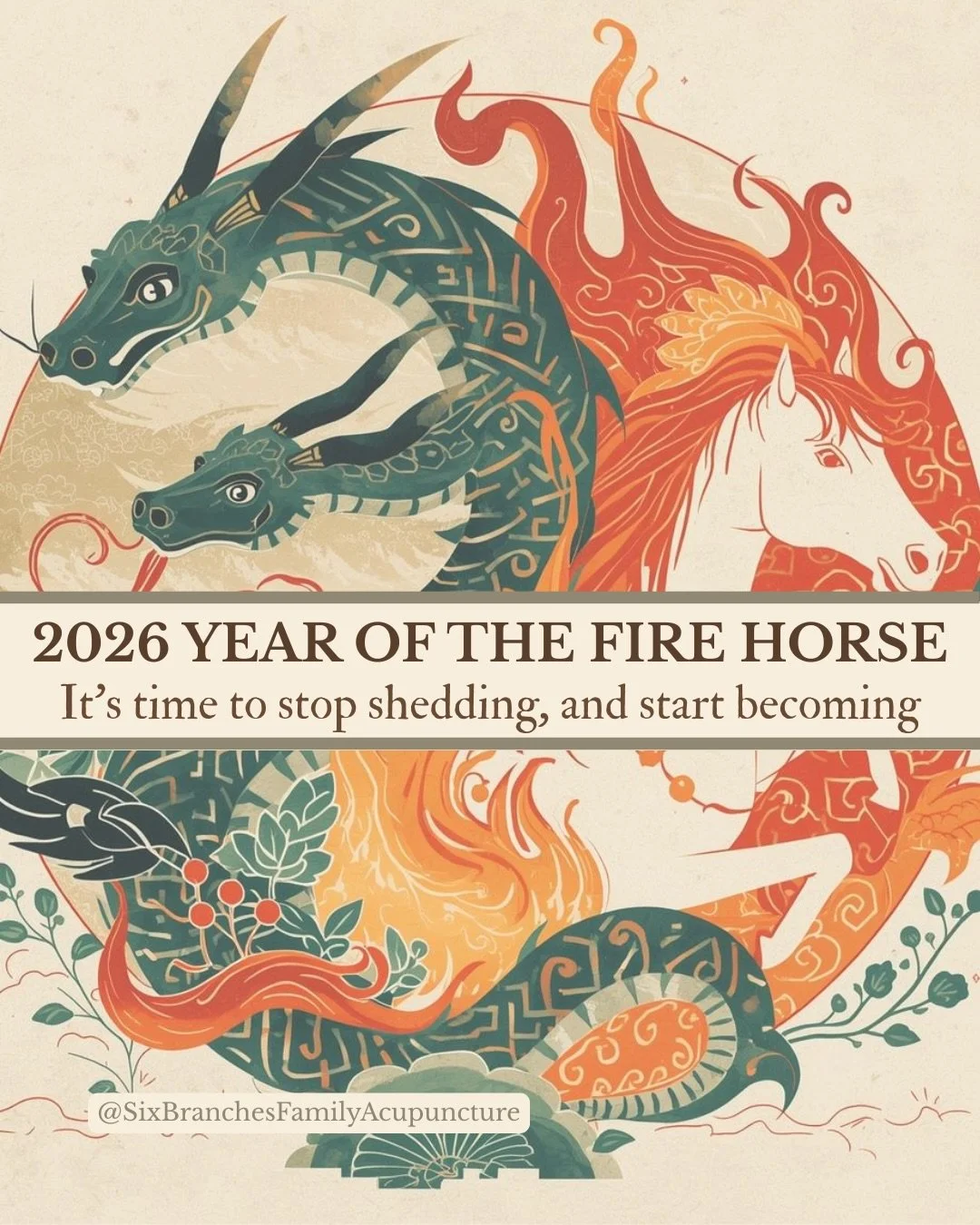This is your invitation... 

In Traditional East Asian Medicine, each year carries its own energetic invitation. And this 2026 Year of the Fire Horse is no exception- asking us to move forward with clarity and conviction, not urgency. 

🔥Fire energy