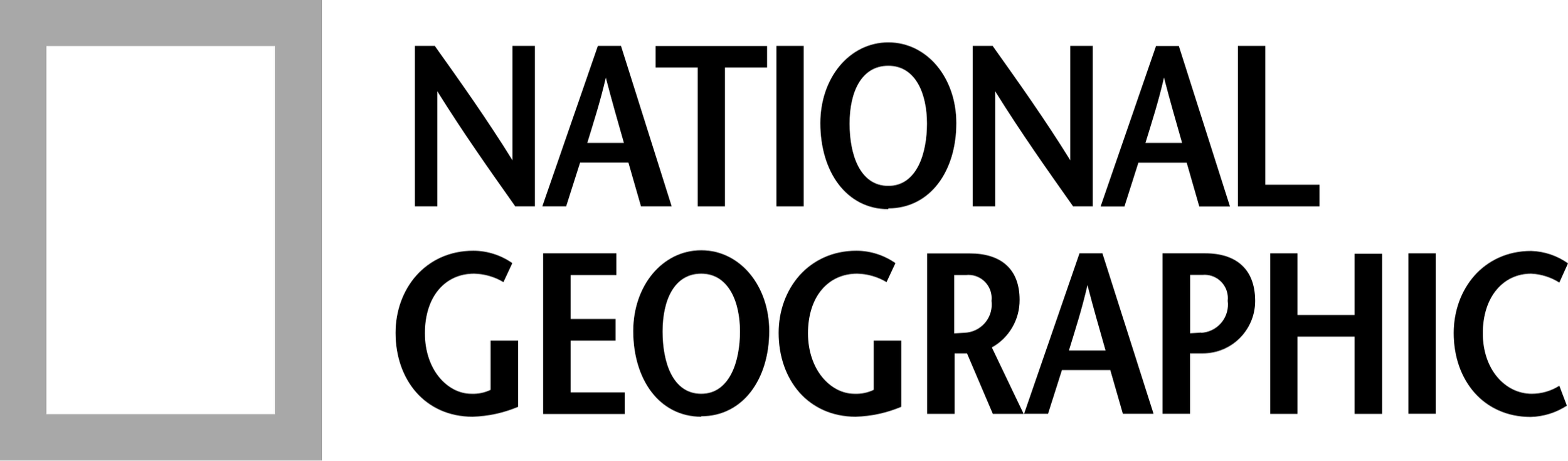 National Geographic logo with a yellow rectangle on a black background.