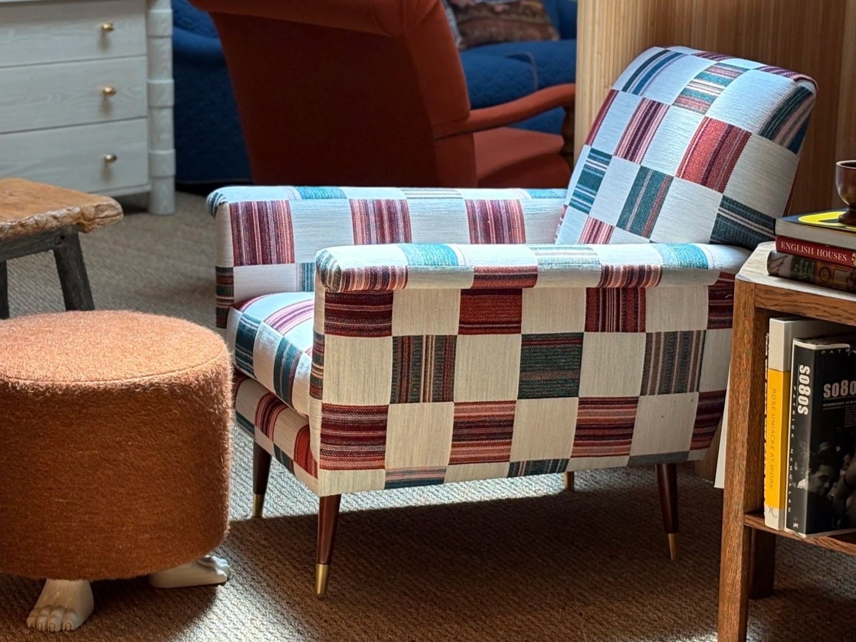 Jolly Club Chair, Patch in Madder