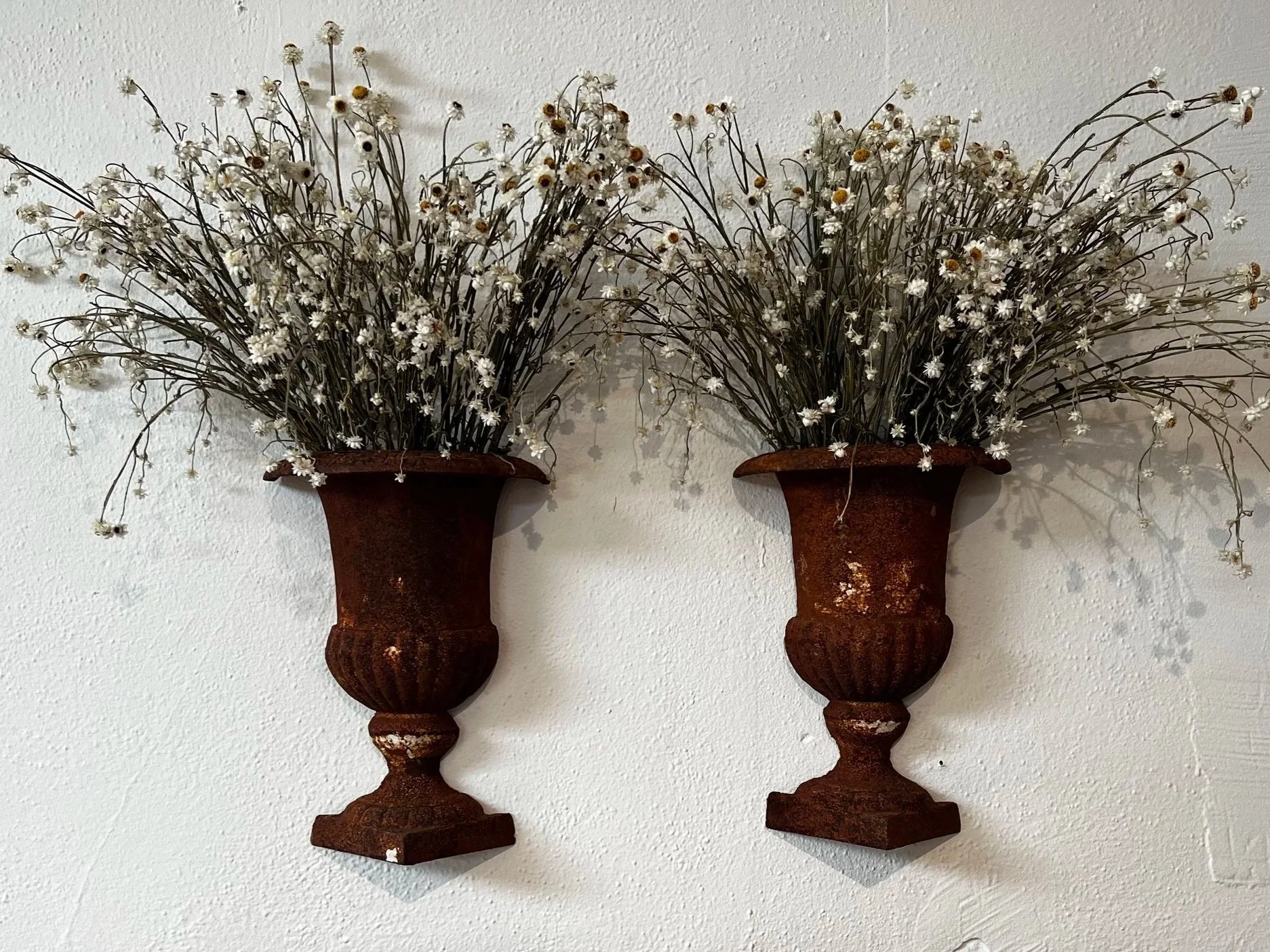Iron Wall Urns, two available