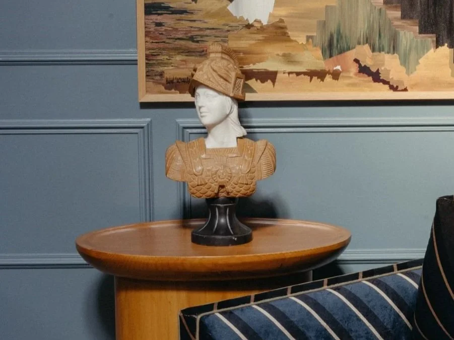 Vintage Sculpture Stone Soldier Bust