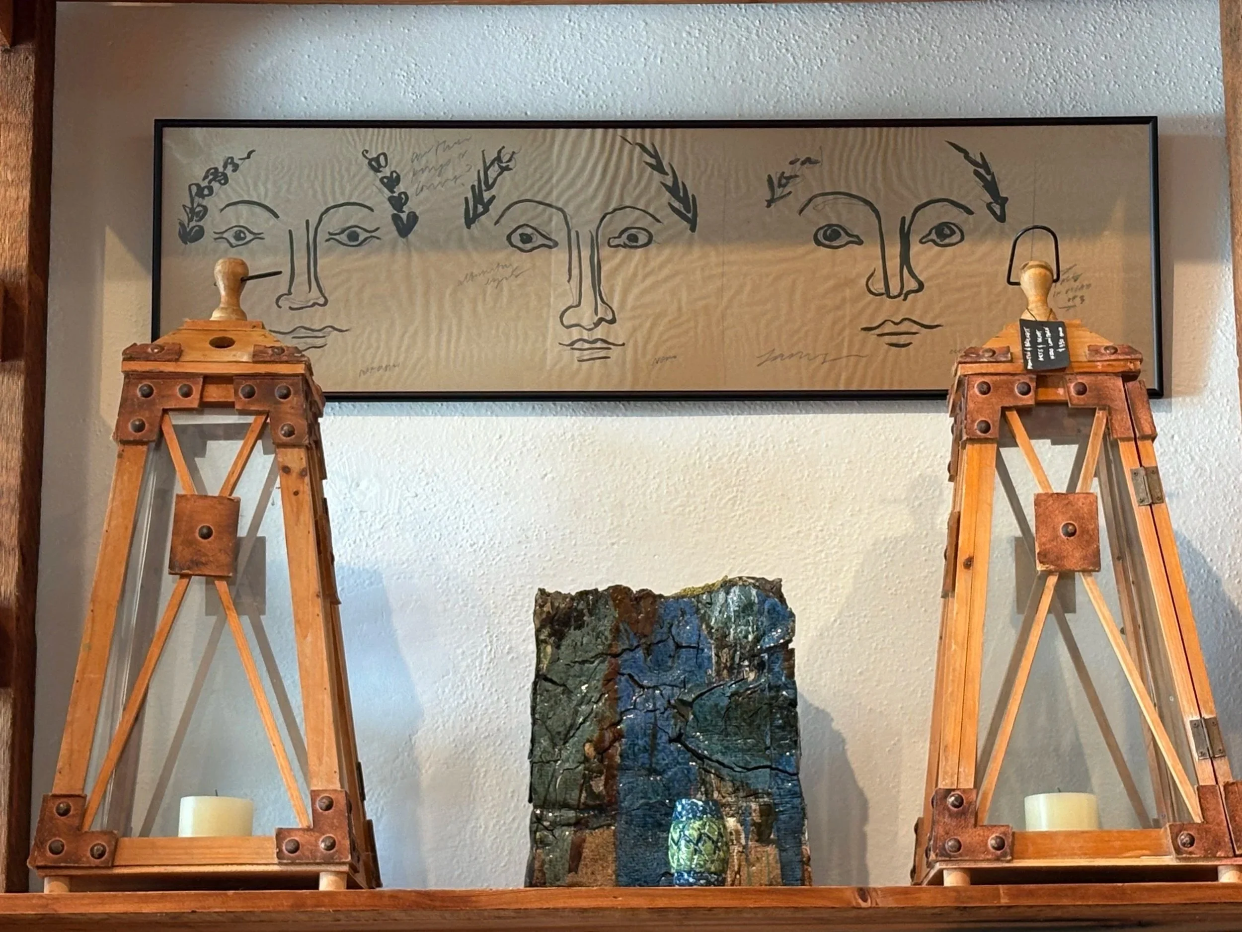 Arts & Crafts Wood Lanterns, two available