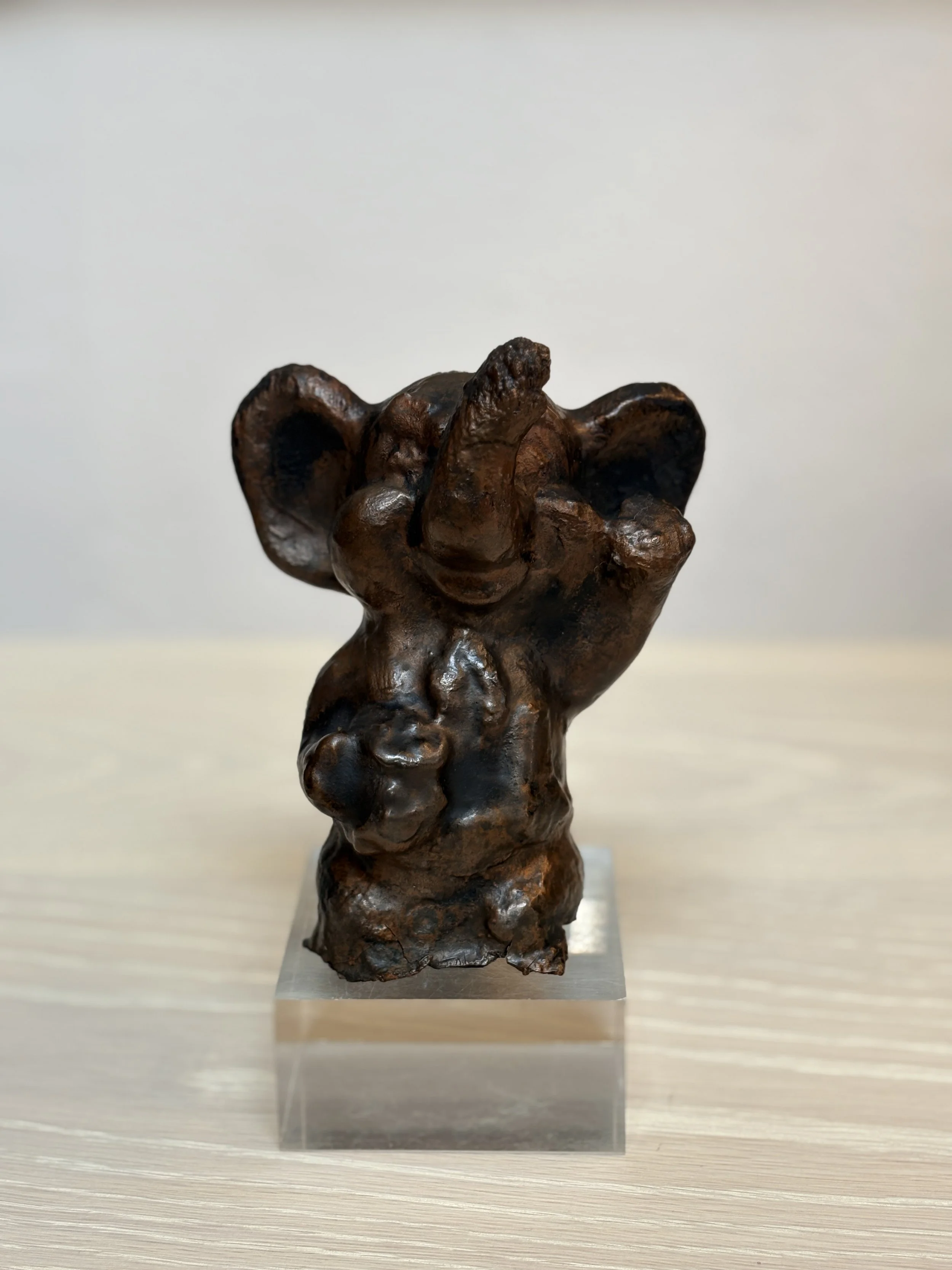 Vintage metal Copper Toy Factory Mold , Smiling Elephant