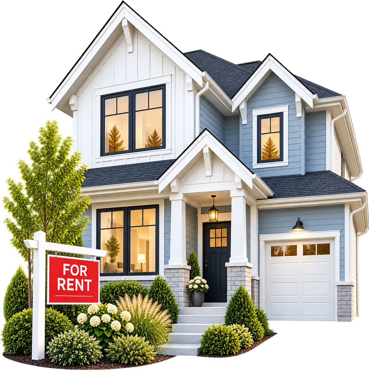 Power Properties Blue and White House for Rent