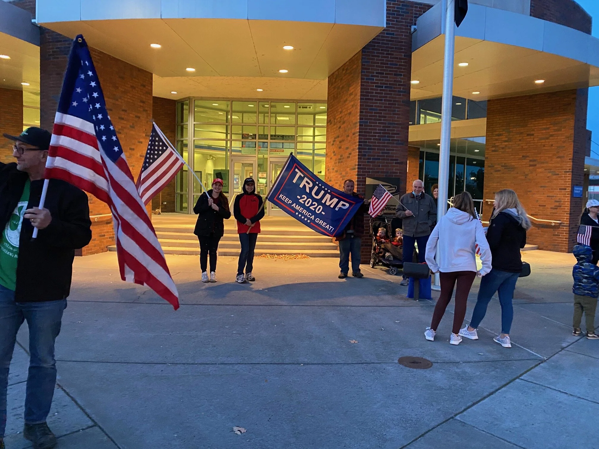 Trump Supporters take to sidewalks, streets 