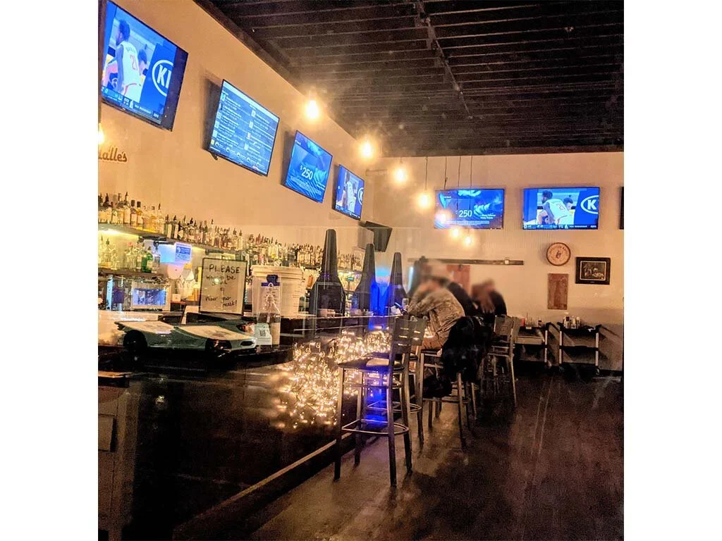 Pictured: Patrons dining in at Last Stop Saloon on 01/06/21 7:15 PM