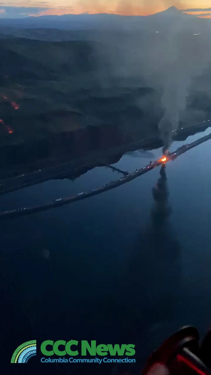 Semi Truck on Fire, 10 Miles West of Biggs Junction - March 11, 7:20 p.m. 