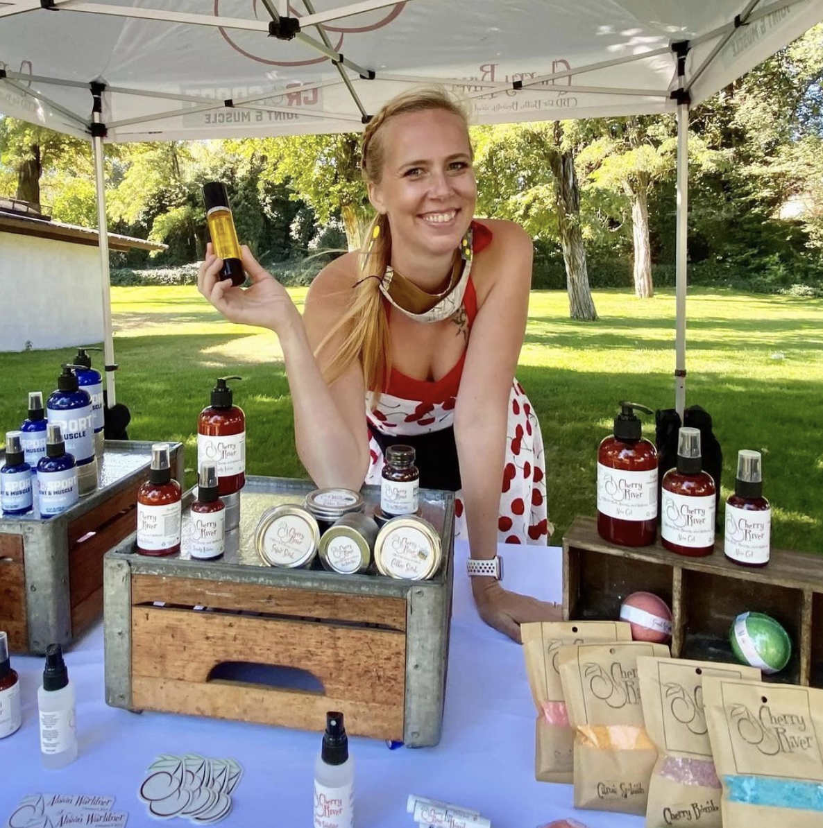 Alison (Shaughnessy) Warlitner of Cherry River CBD  will be at The Dalles Farmers Market again this summer (where this photo was taken). Picture by Scott McMullen.