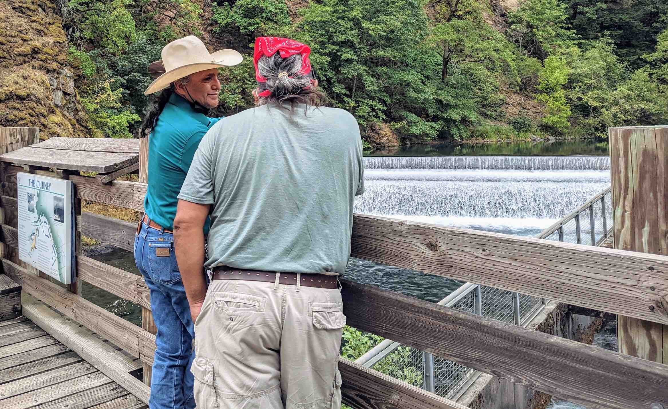 Vigil attendees tour the Little White Salmon fish hatchery site