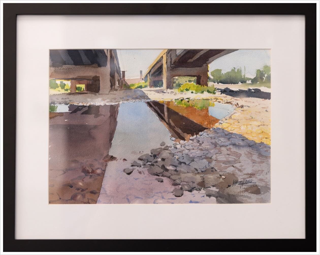 Best Water: Yong Hong Zhong (Lake Oswego, OR), Under the Sandy River Bridge, watercolor, 10 x 13 Photo Credit: David Burbach photography