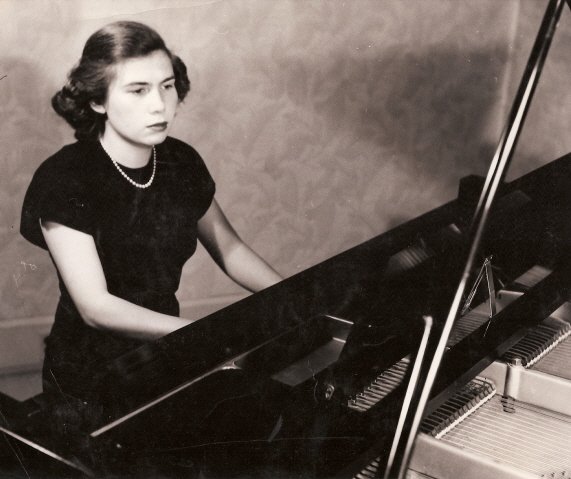 Edith Kilbuck at the piano