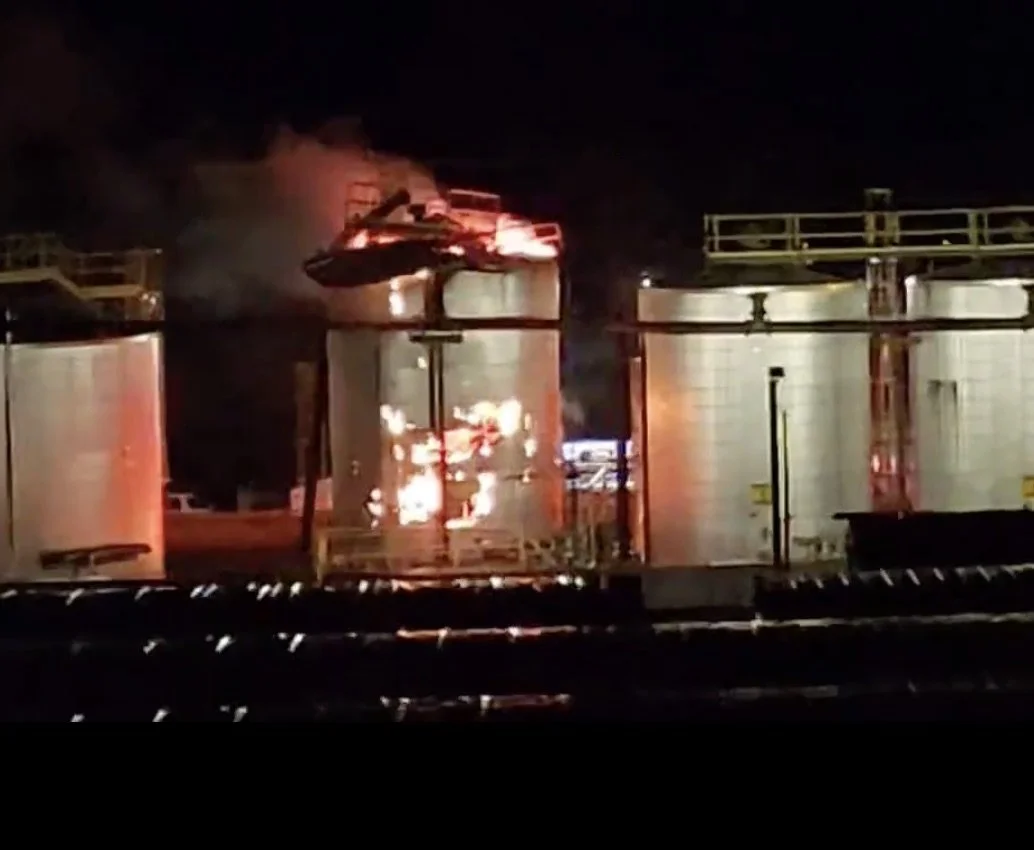 UPDATE: Wood preservative was in AmeriTies tank that burned in The Dalles tonight, March 9 at 10:30 p.m.