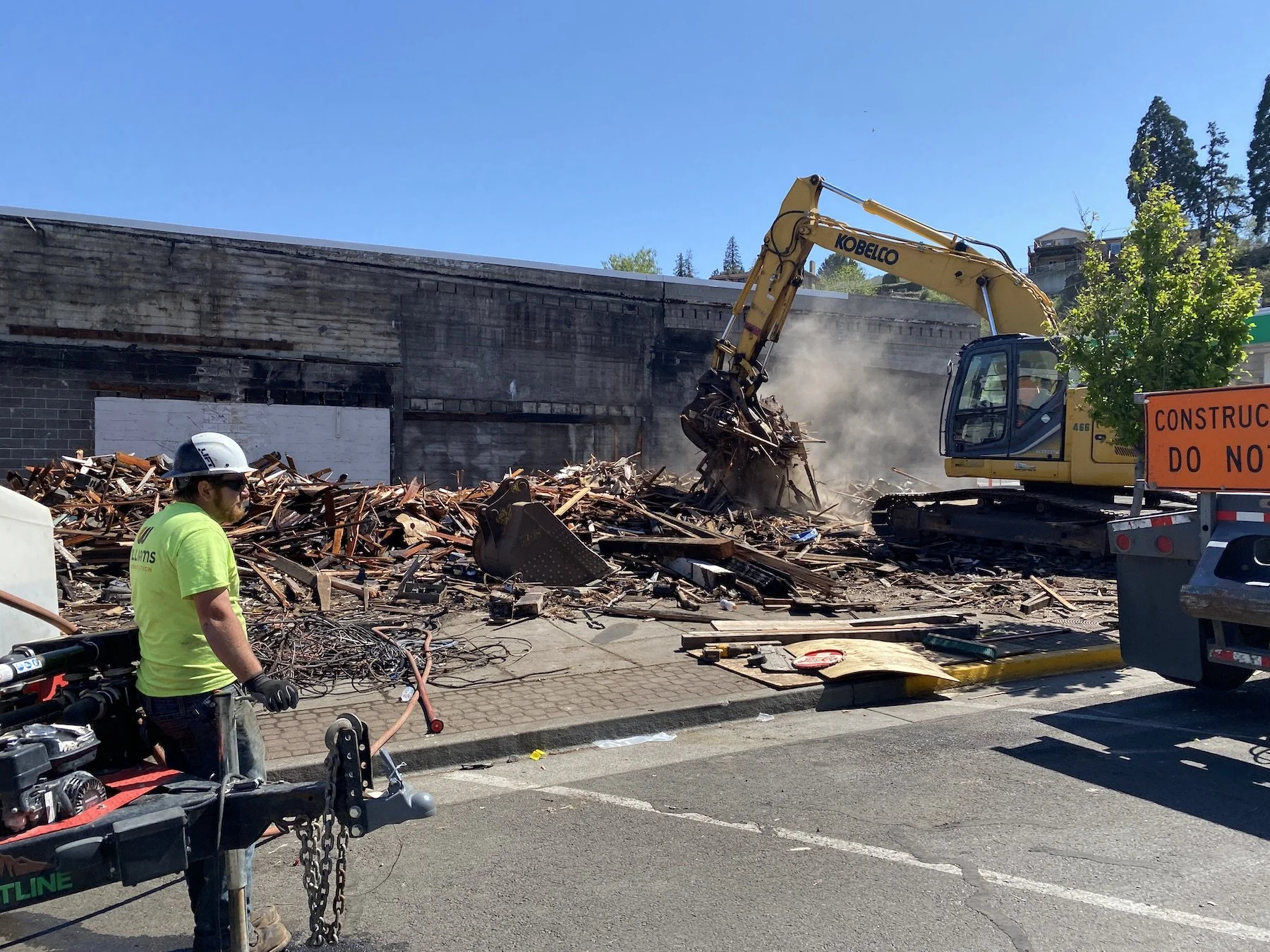 Soda Shop caves in with demolition next to Domino's in TD 