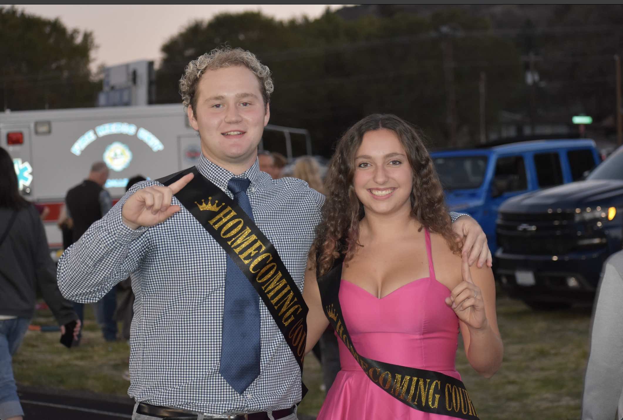 Homecoming Spirit Partner winners Reta Rincon Oliveira and Carter Randall 