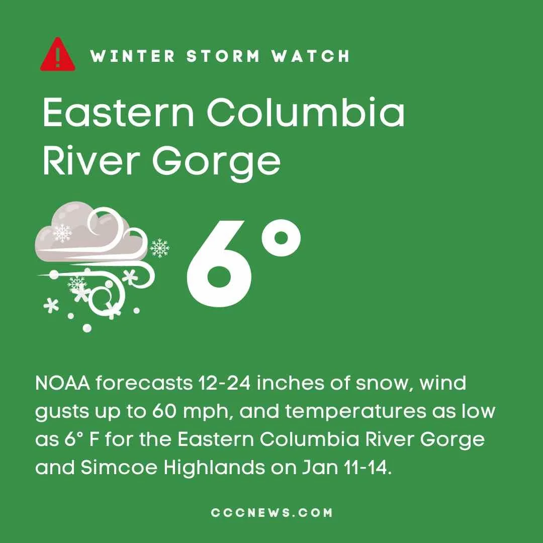 Winter Storm Inbound For The Dalles, White Salmon, Goldendale