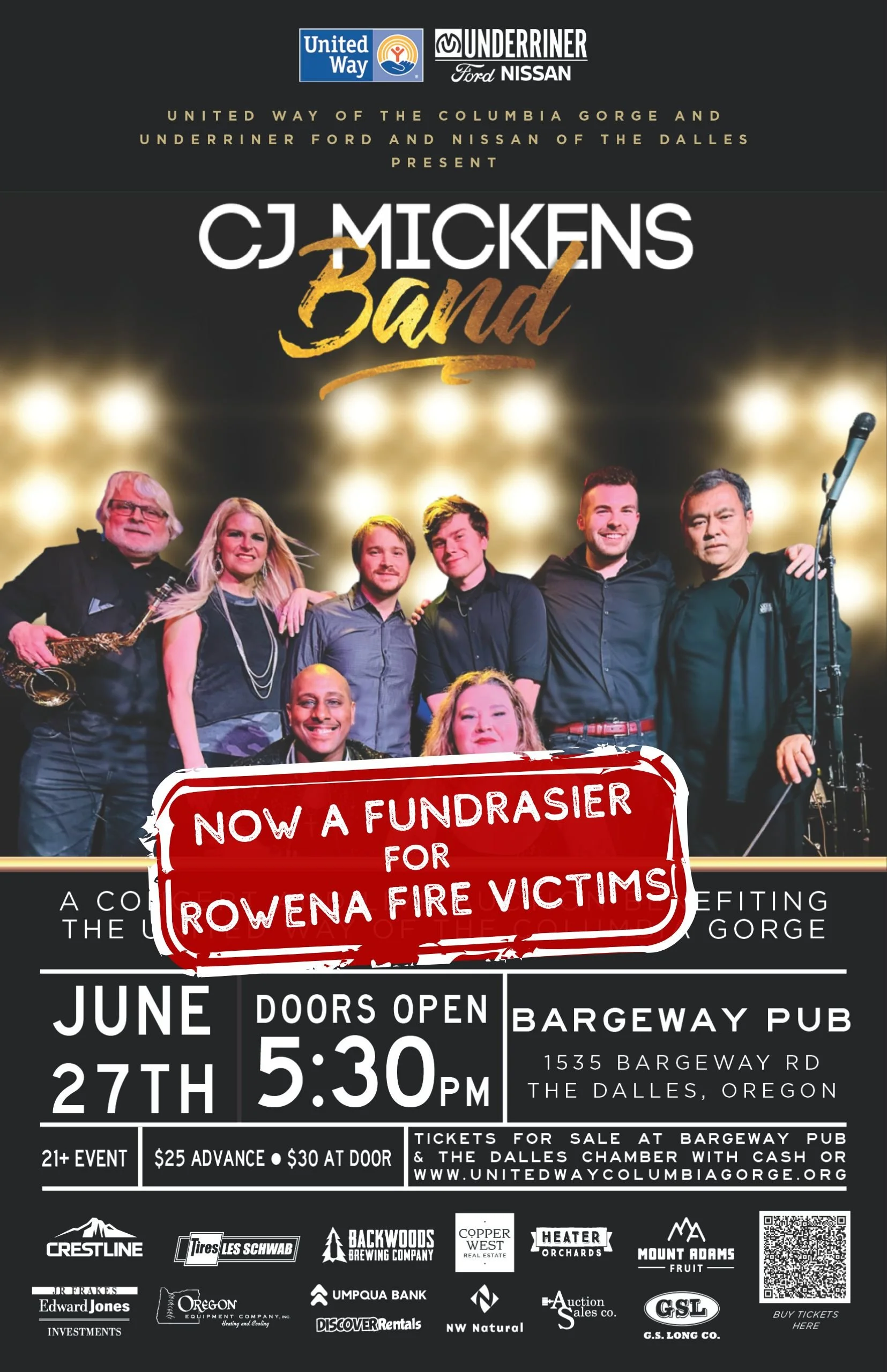 Emergency Relief Needed Now: Join the United Way Summer Concert to Support Rowena Fire Victims