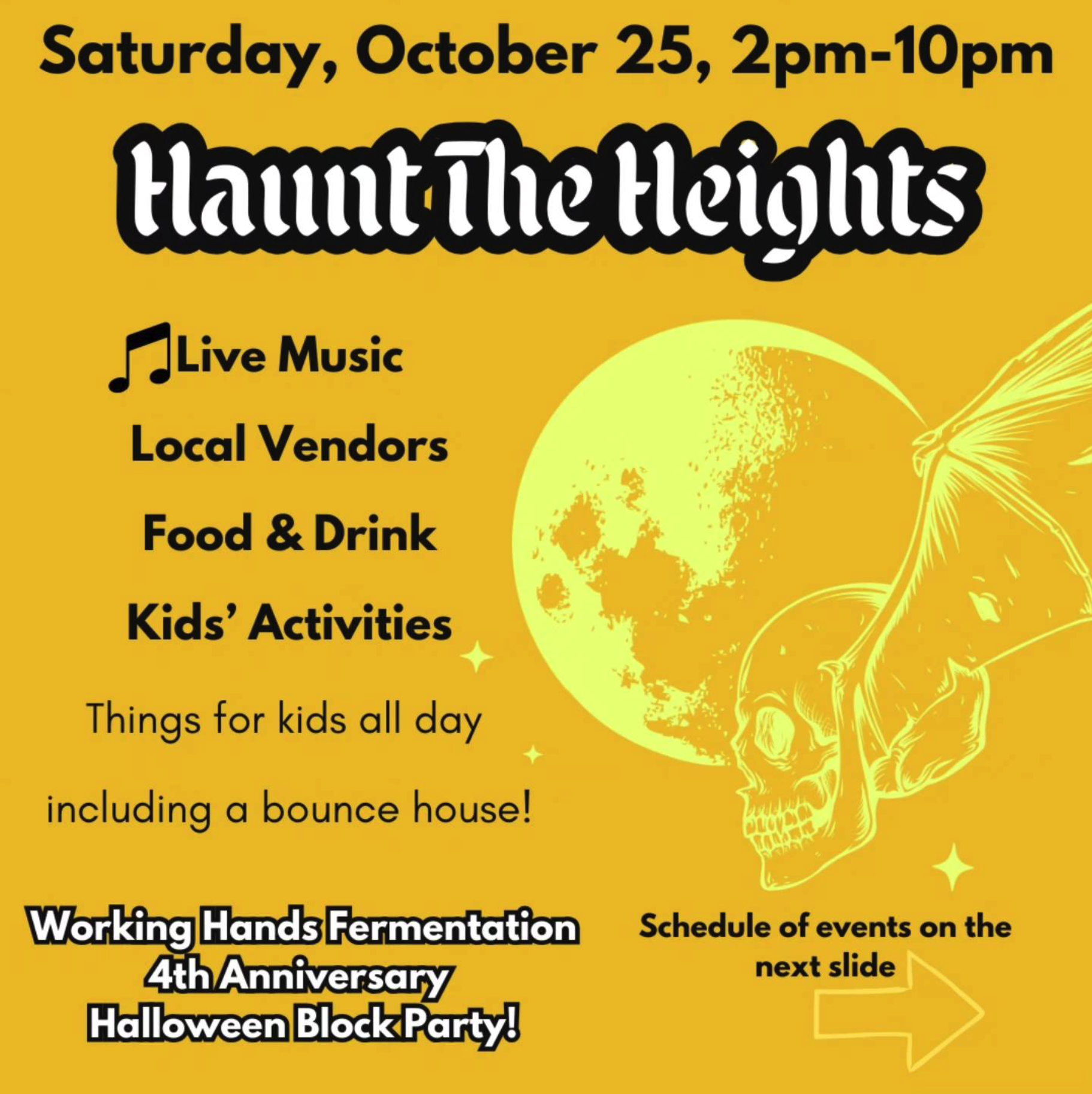 Working Hands Haunting The Heights Oct. 25 with Block Party