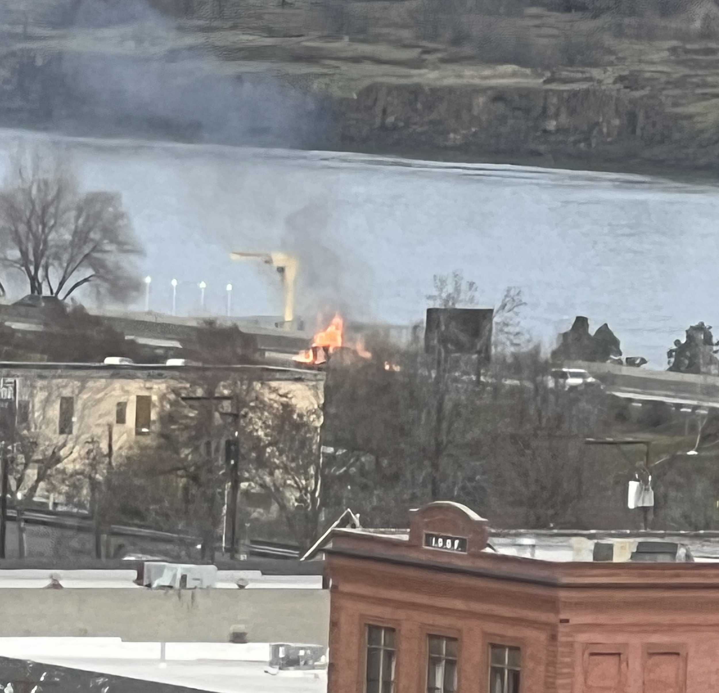 I-84 jammed up at The Dalles with trailer fire, two vehicle collision