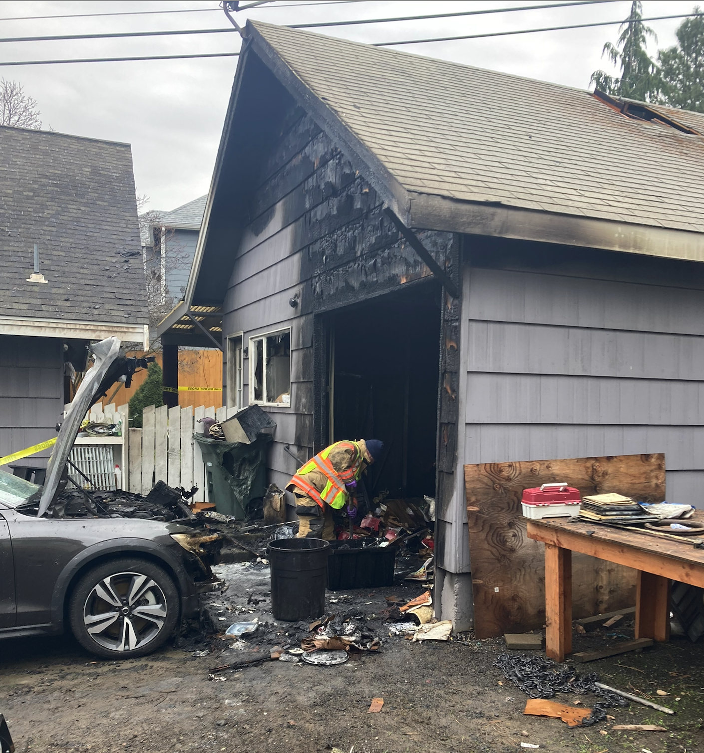 Quick response prevents garage fire from spreading to home in east TD; One person evacuated