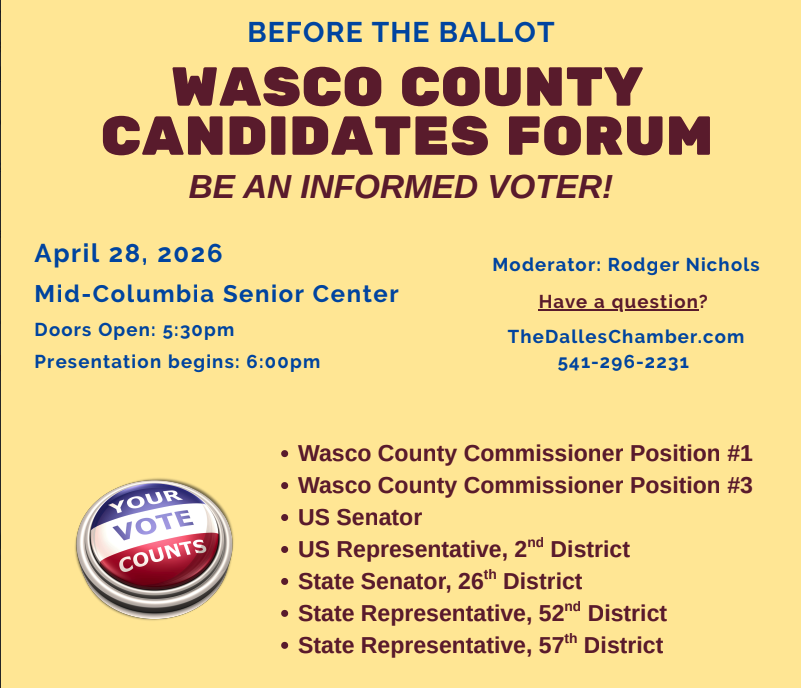 Chamber to host Wasco County candidates forum ahead of May primary