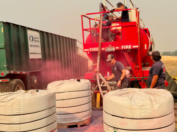 Grasshopper Fire crosses control lines; crews build defenses north toward Dufur Mill