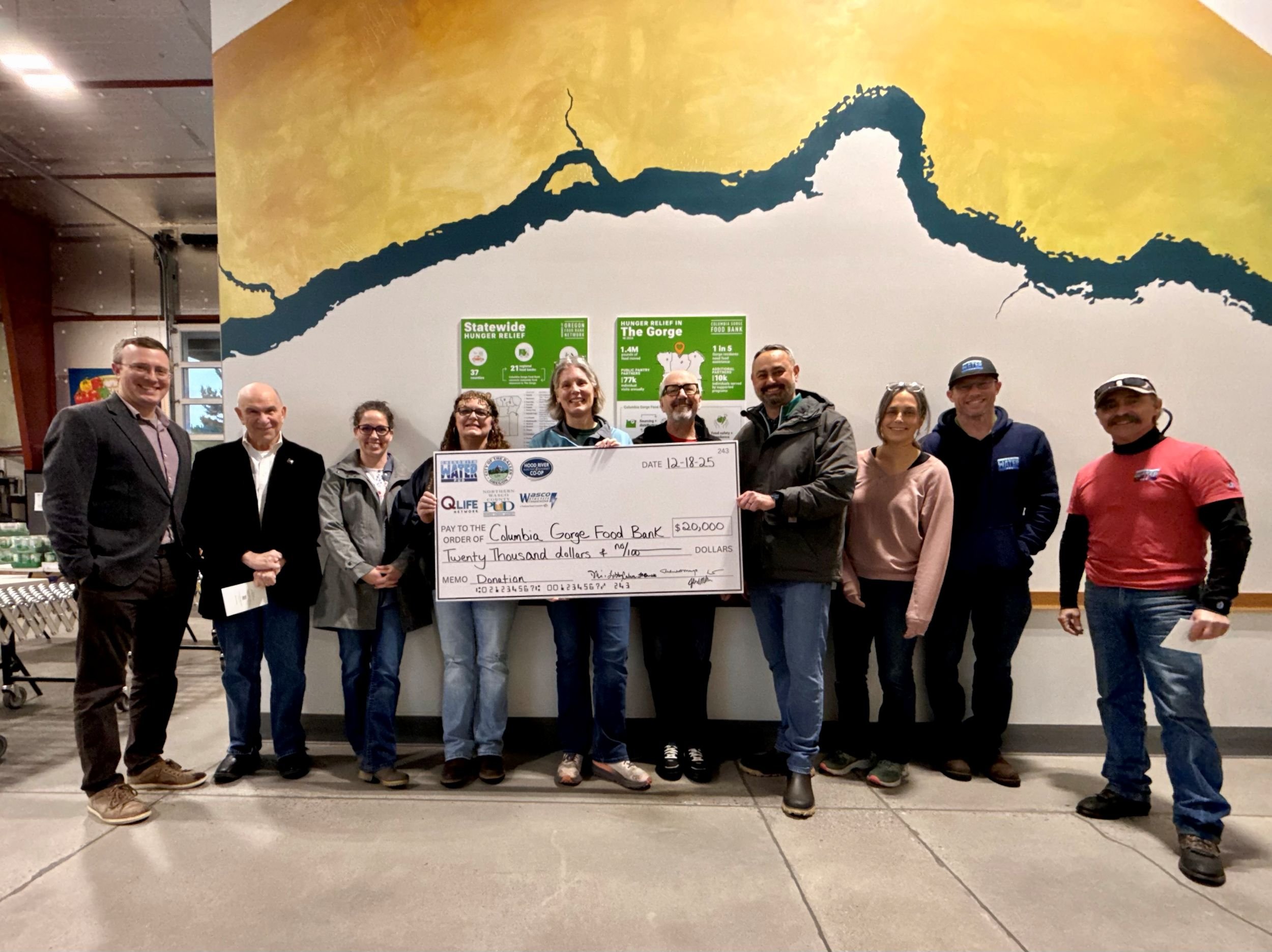 Local Organizations Unite to Donate $20,000 to Columbia Gorge Food Bank