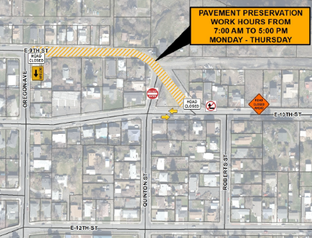 E 9th St. Pavement Preservation Project - Monday, May 4, 2026, through Thursday, May 14, 2026