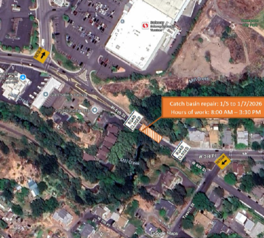 Catch basin on the 6th Street Bridge, Jan. 5, 2026