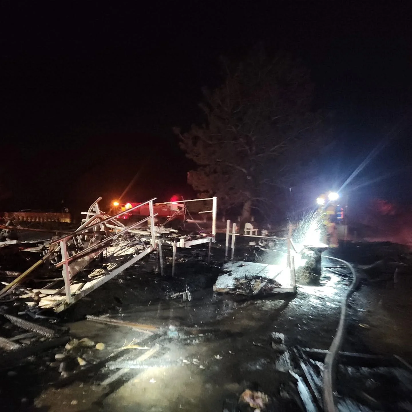 Explosions and fire destroy two RVs, vehicle near Lyle Point; no injuries reported