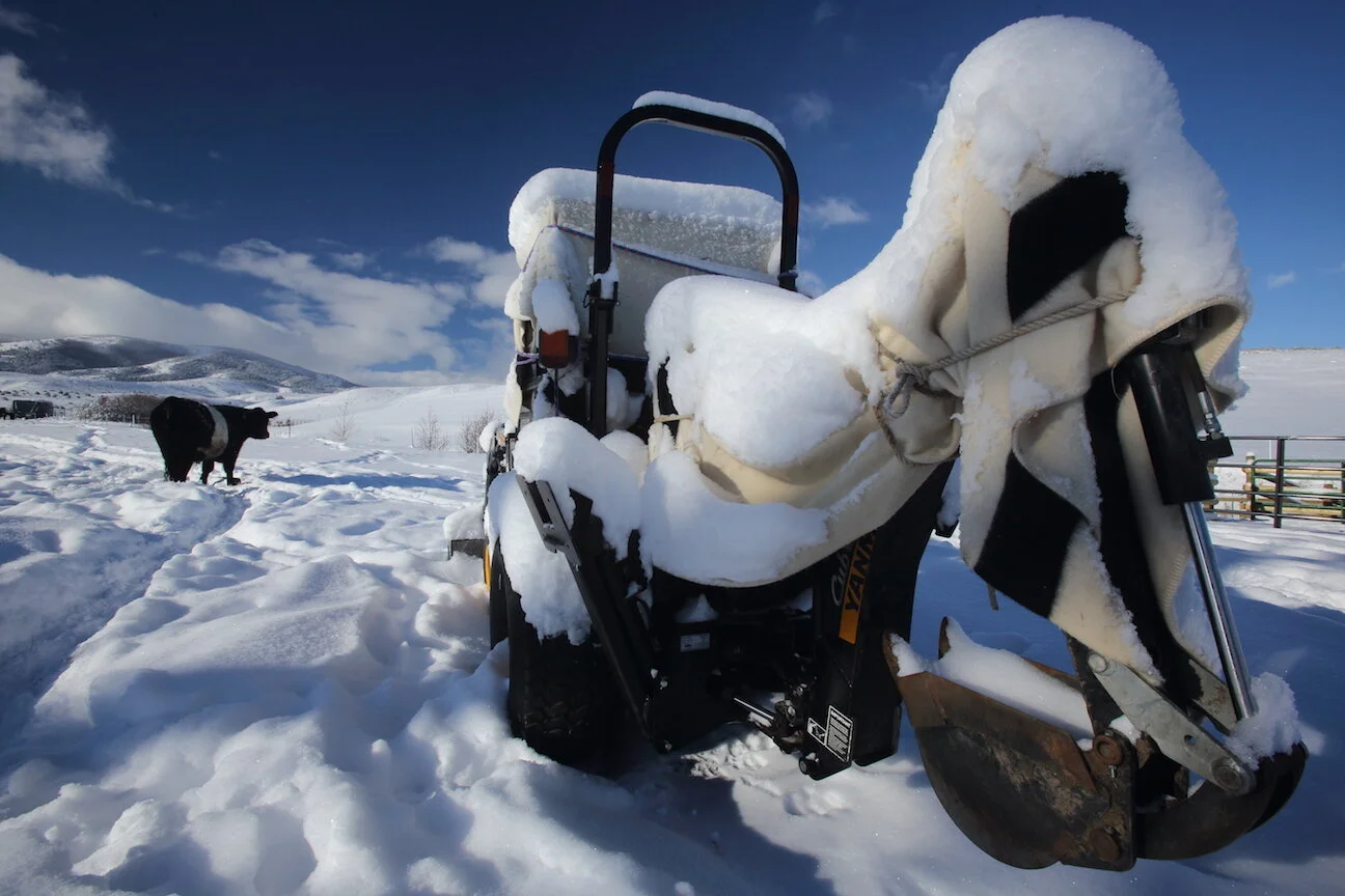 Tractor in the snow, February