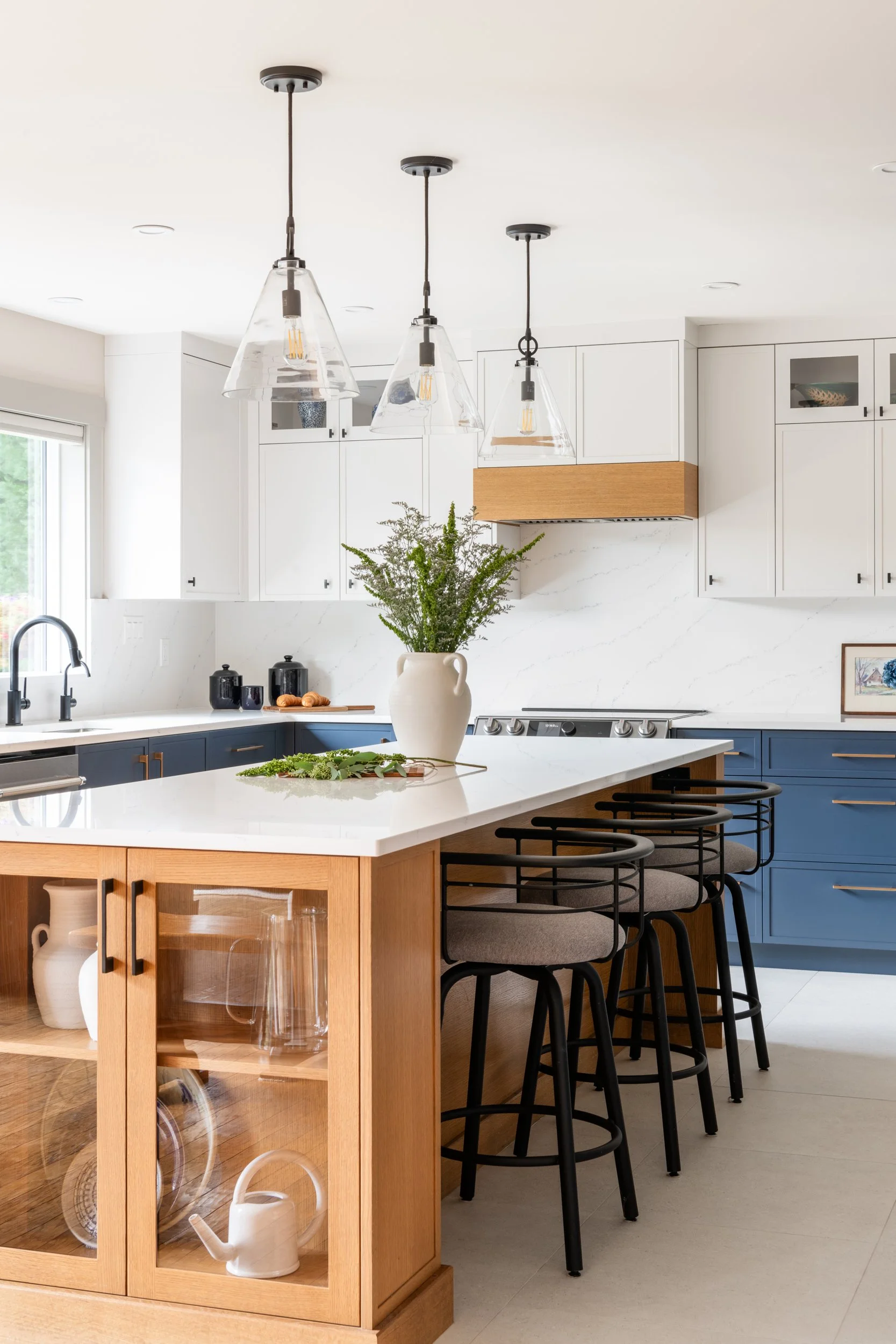 blue cottage kitchen  
