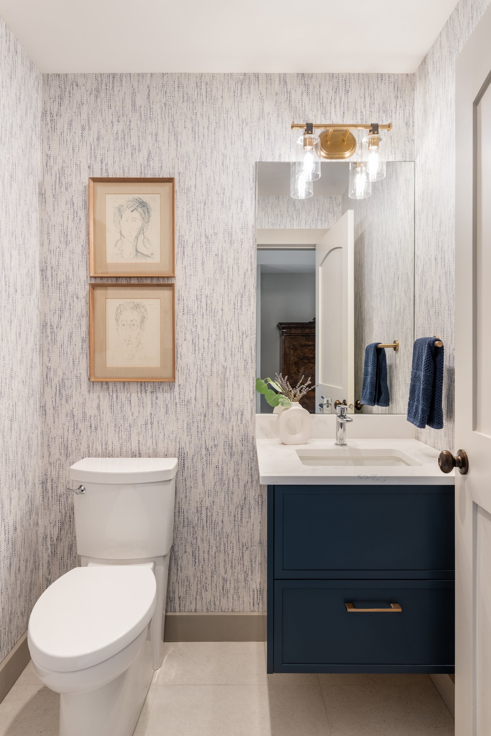 blue powder room 