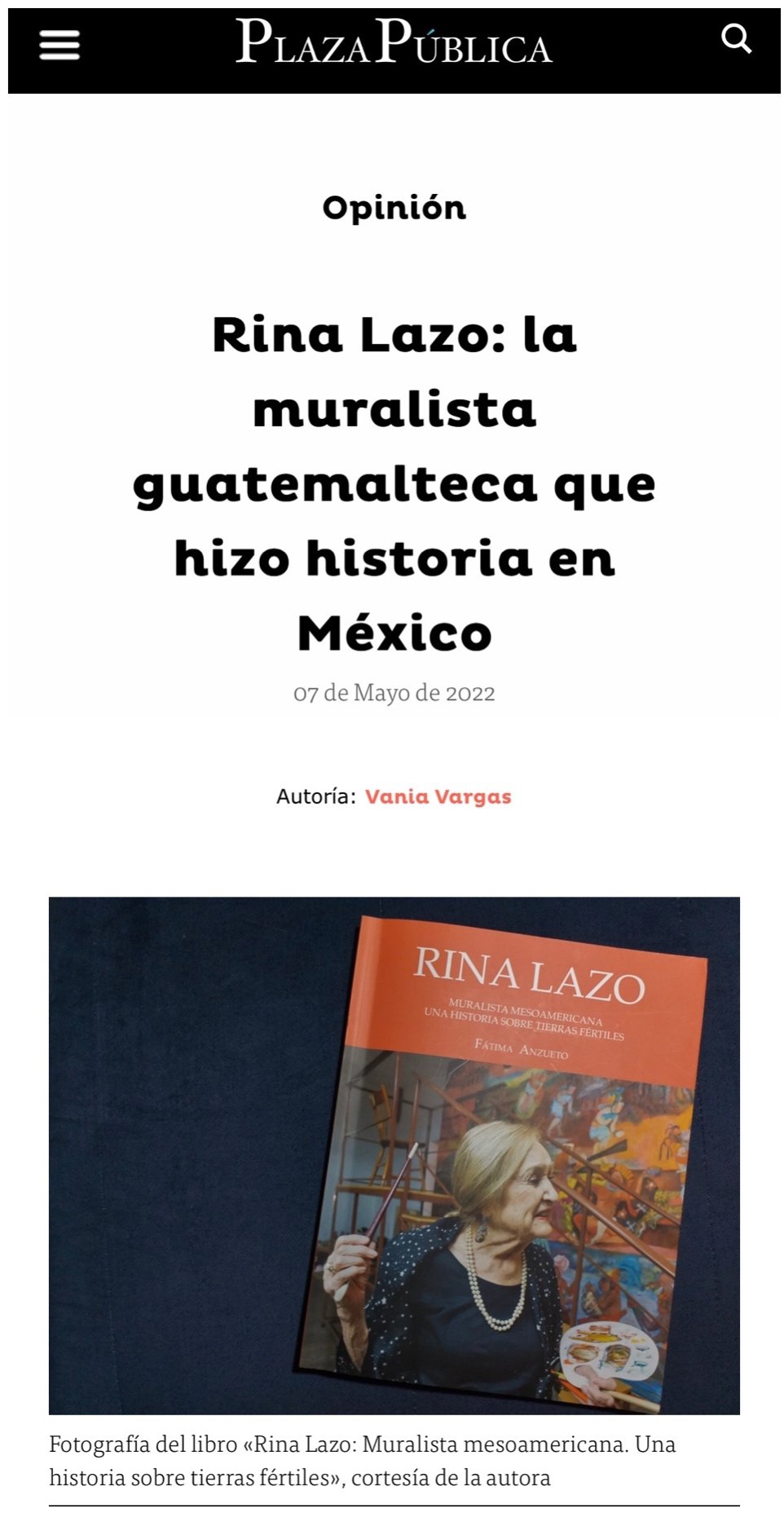 2022 - Rina Lazo: la muralista guatemalteca que hizo historia en México