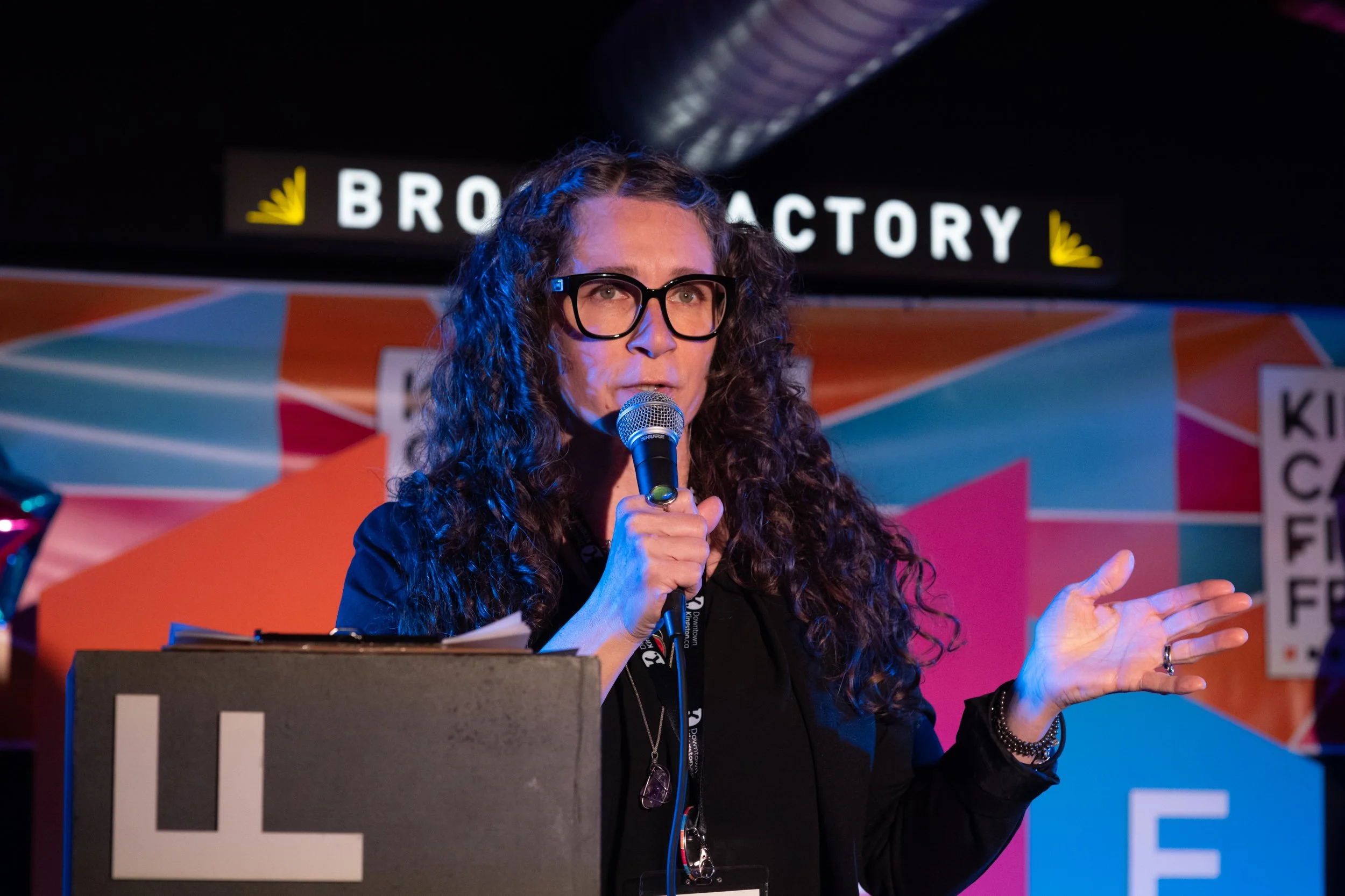 Megan Hamilton hosts the 2026 KCFF awards. Photo by Matt Hoult.