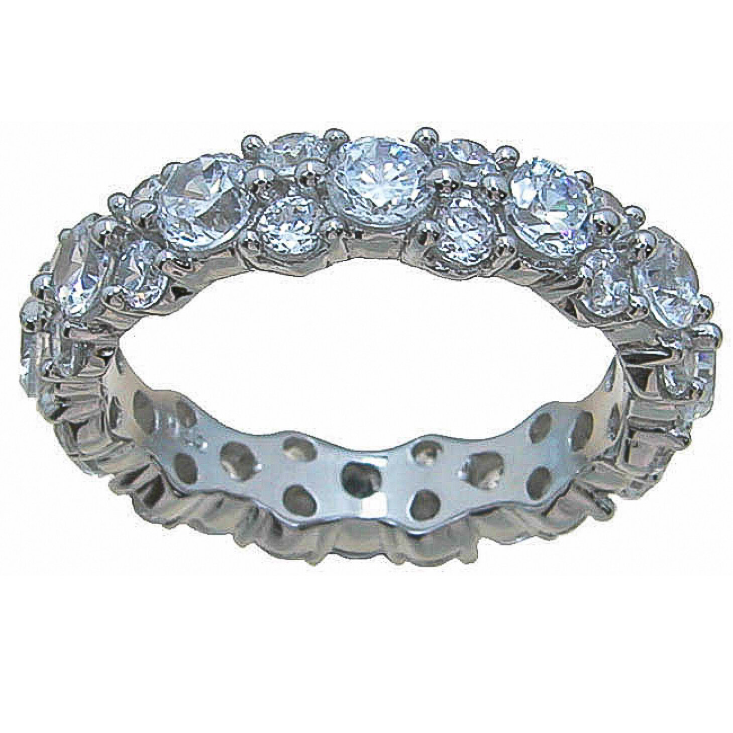 925 Sterling Silver CZ 4.5ct Brilliant Eternity/Wedding Ring