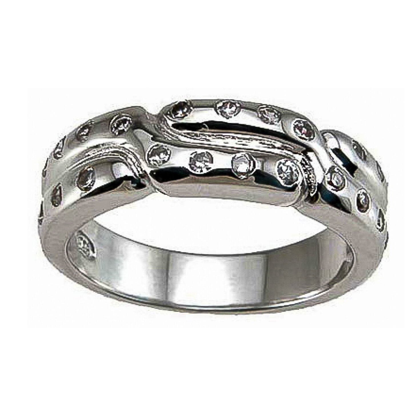 925 Sterling Silver CZ Pave Anniversary / Fashion Ring