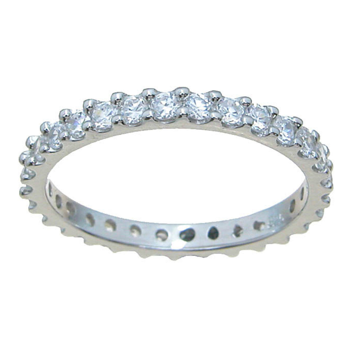 925 Sterling Silver CZ Brilliant Cut Wedding / Anniversary / Eternity Ring