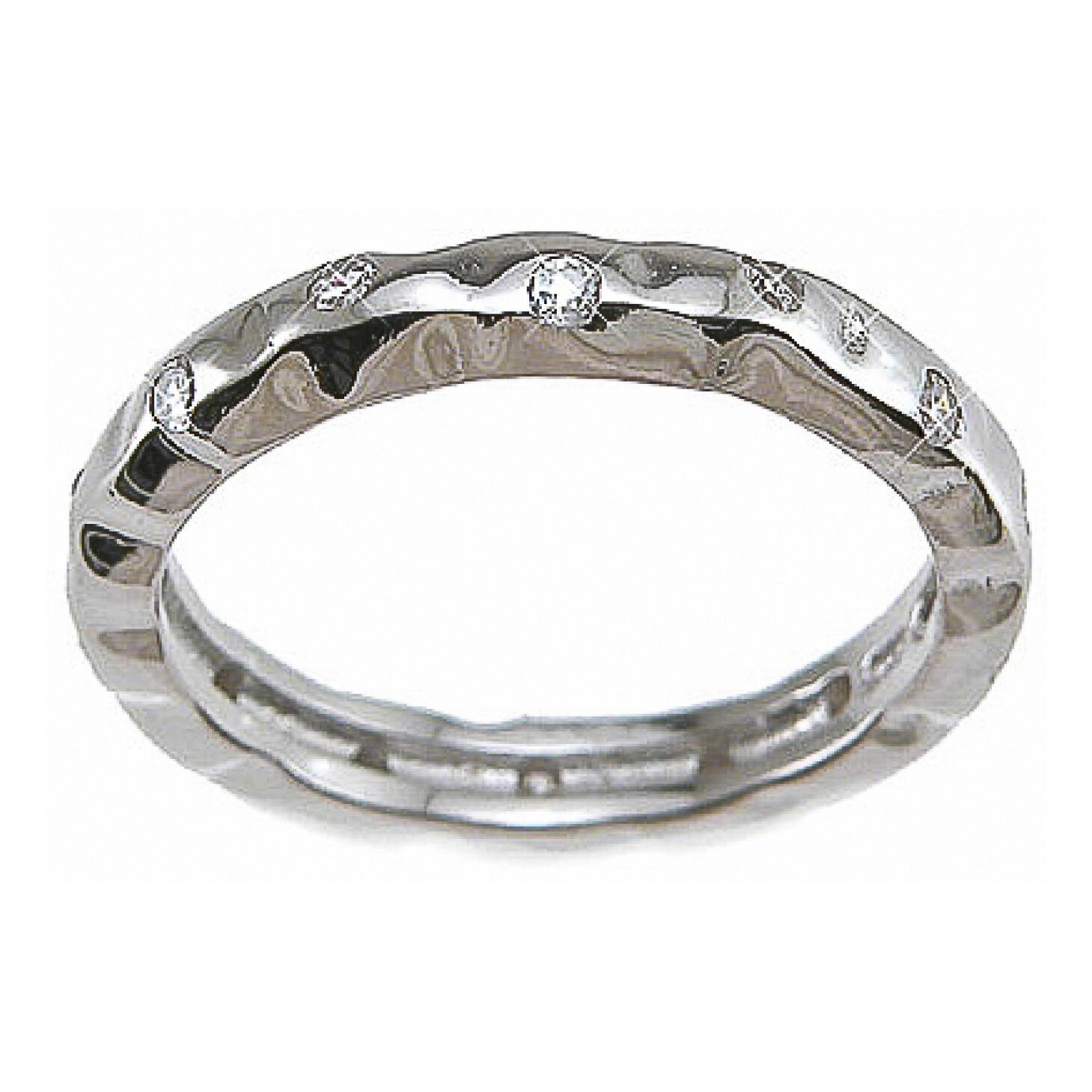  925 Sterling Silver CZ Brilliant Cut Fashion Band