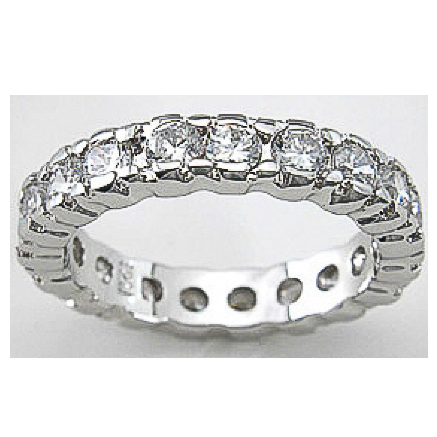 925 Sterling Silver CZ Brilliant Cut Fashion Band