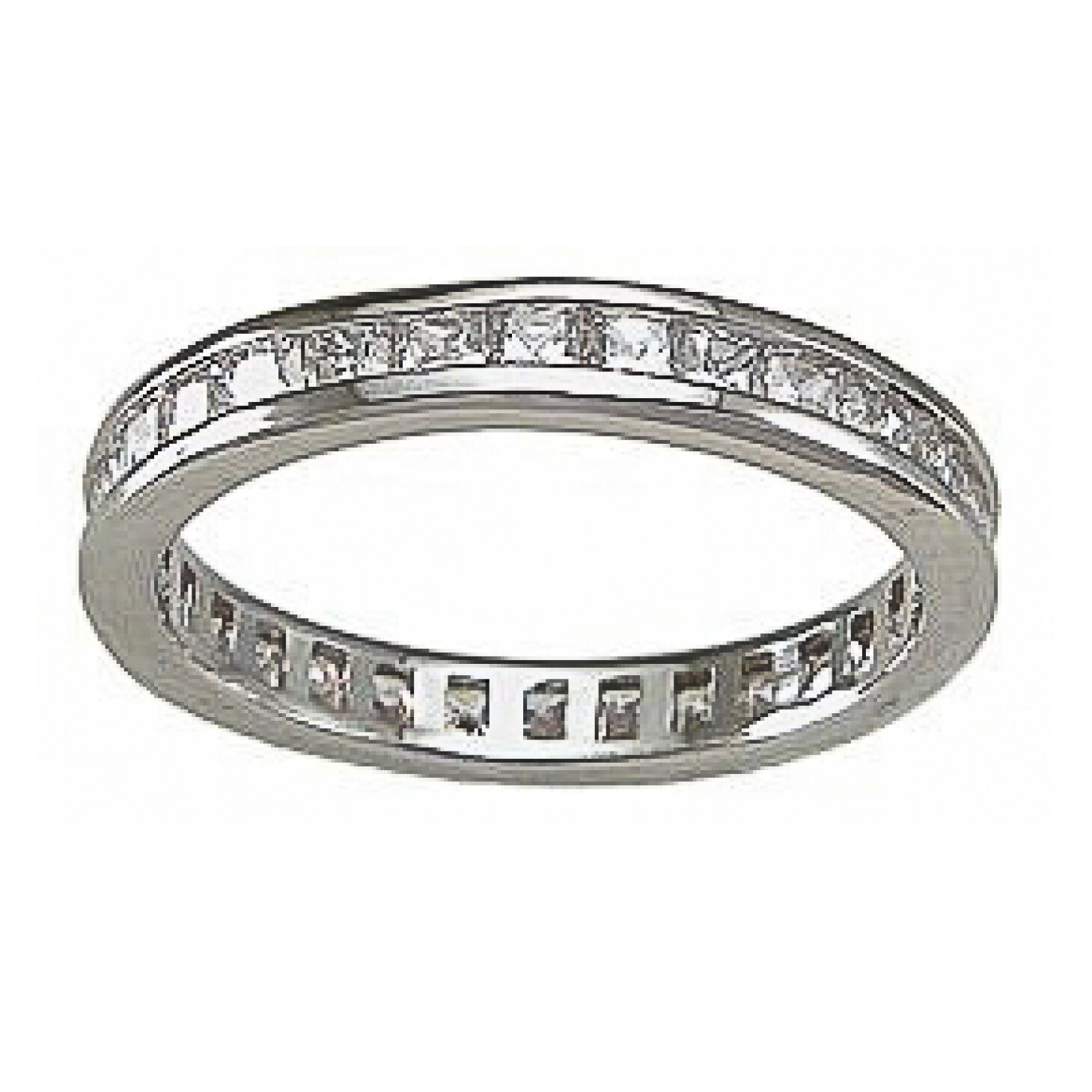 925 Sterling Silver CZ Channel Set Stackable Eternity Ring