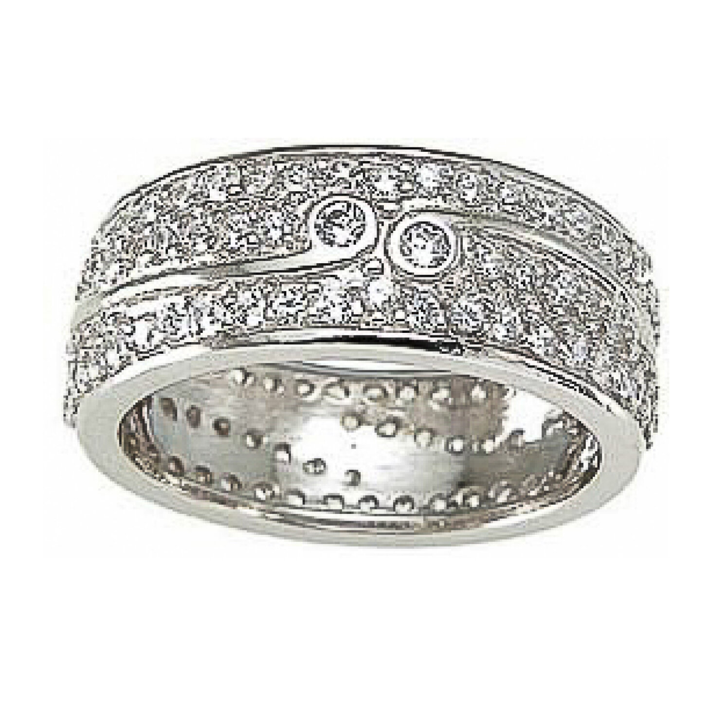 925 Sterling Silver CZ Pave Style Eternity Ring