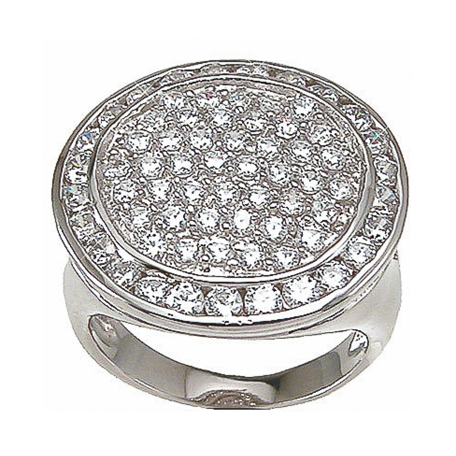 925 Sterling Silver CZ Pave Style Fashion Ring