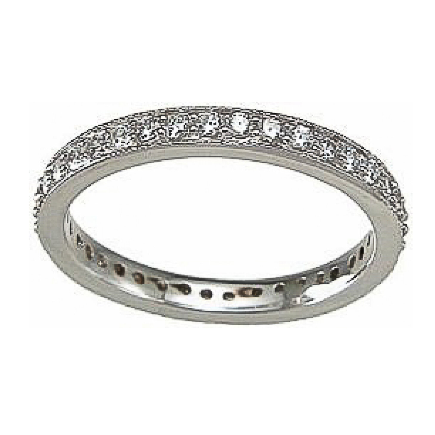 925 Sterling Silver CZ Pave Eternity Ring