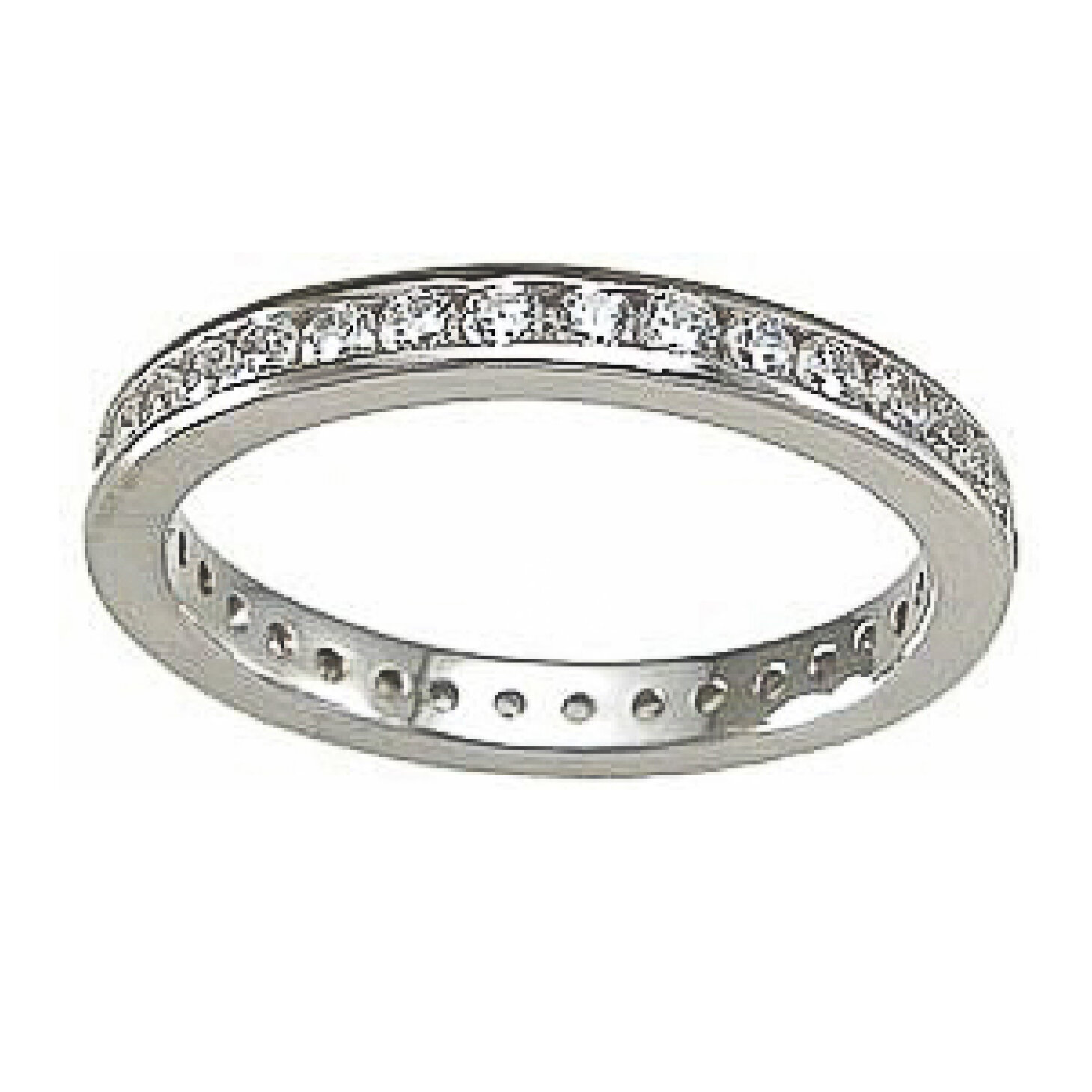 925 Sterling Silver CZ Channel Set Eternity Ring