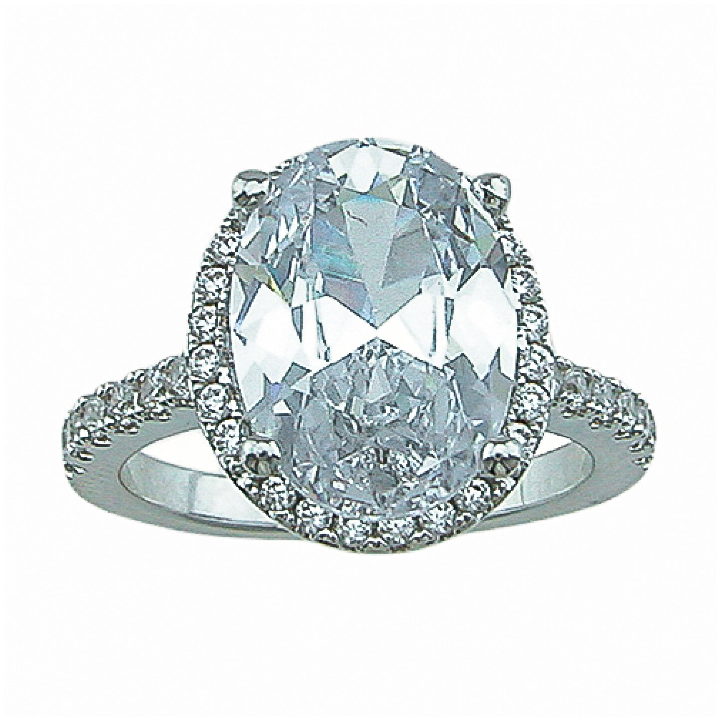  925 Sterling Silver CZ 6ct Antique Style Wedding / Engagement Ring