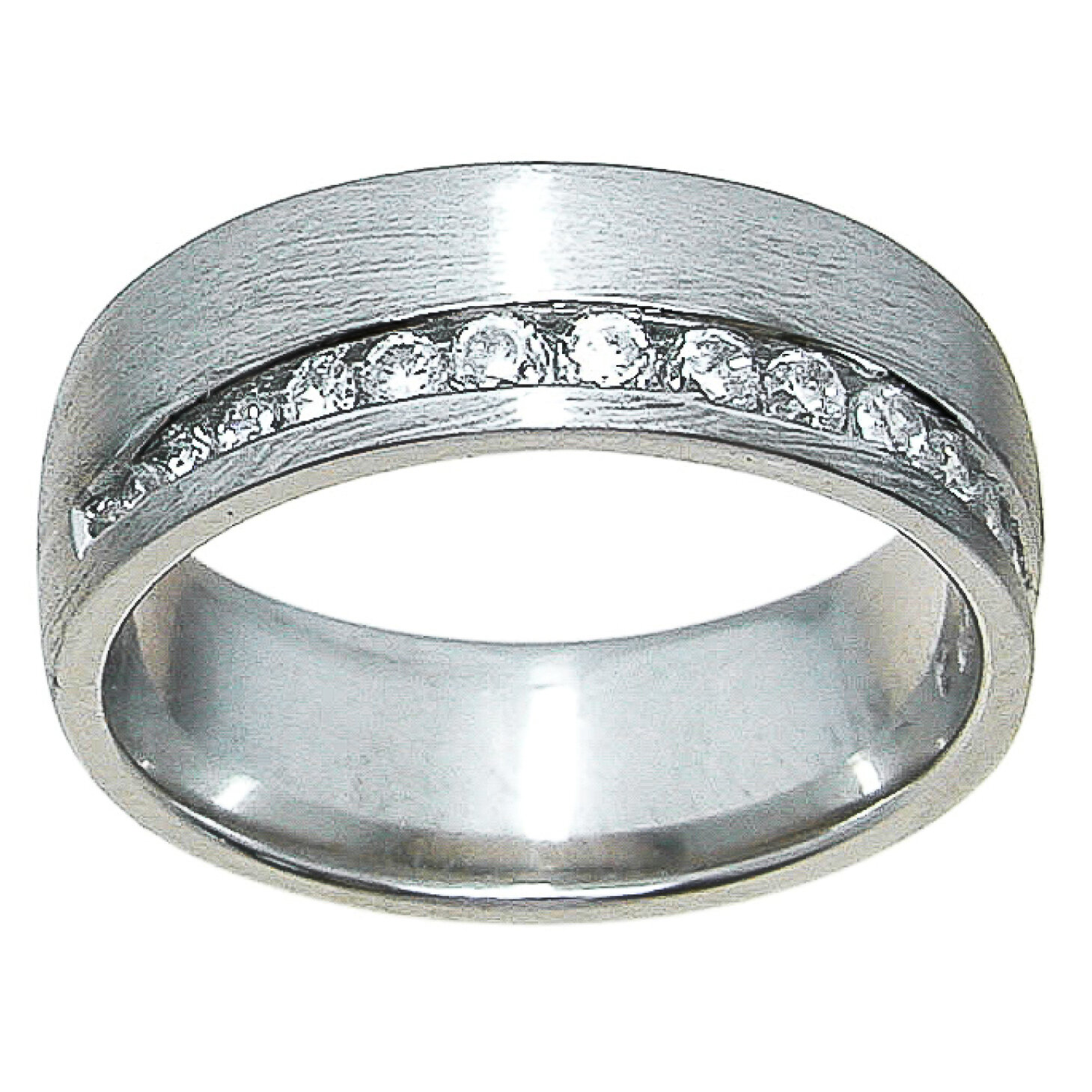 925 Sterling Silver CZ 6.5mm Women's Channel Set Wedding Band