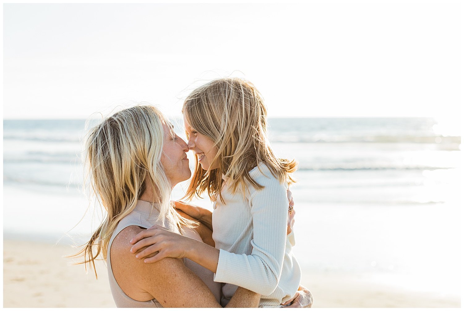 Mom and daughter beach photography