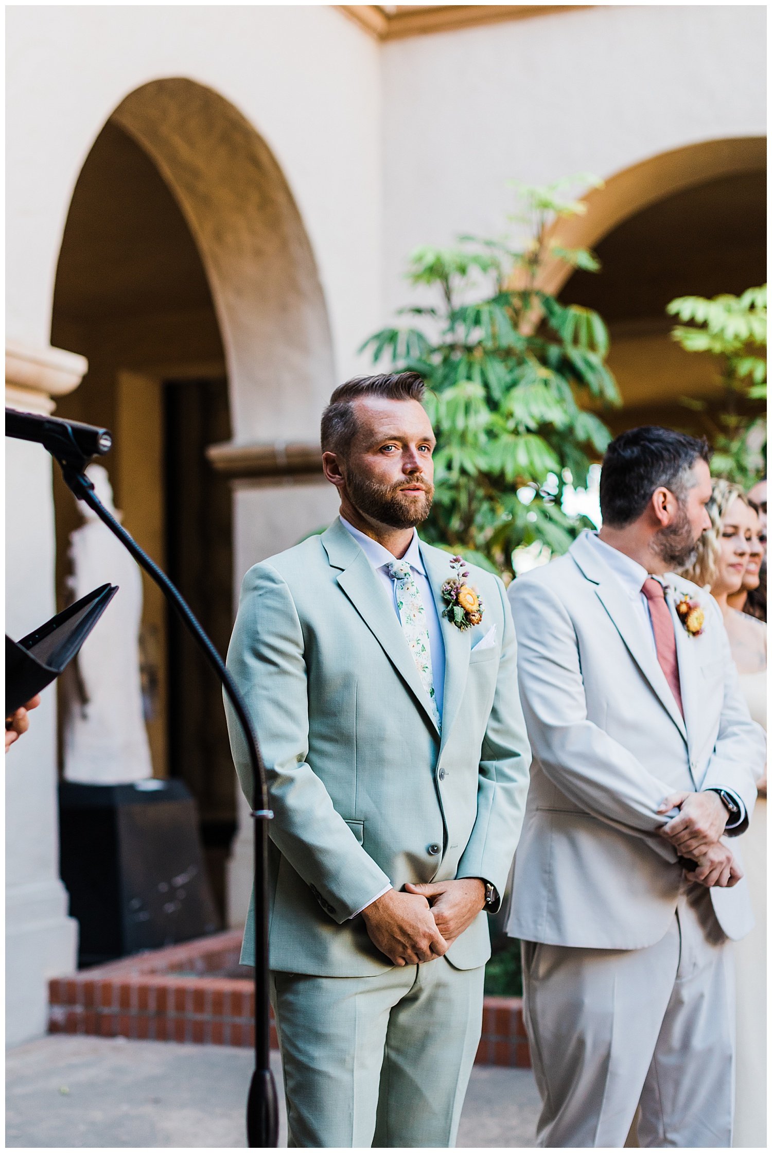 San Diego groom waiting for bride at alter